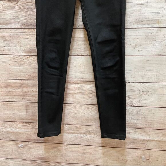 RAG & BONE HIGH RISE SKINNY JEANS IN SHINY BLACK - Picture 3 of 6